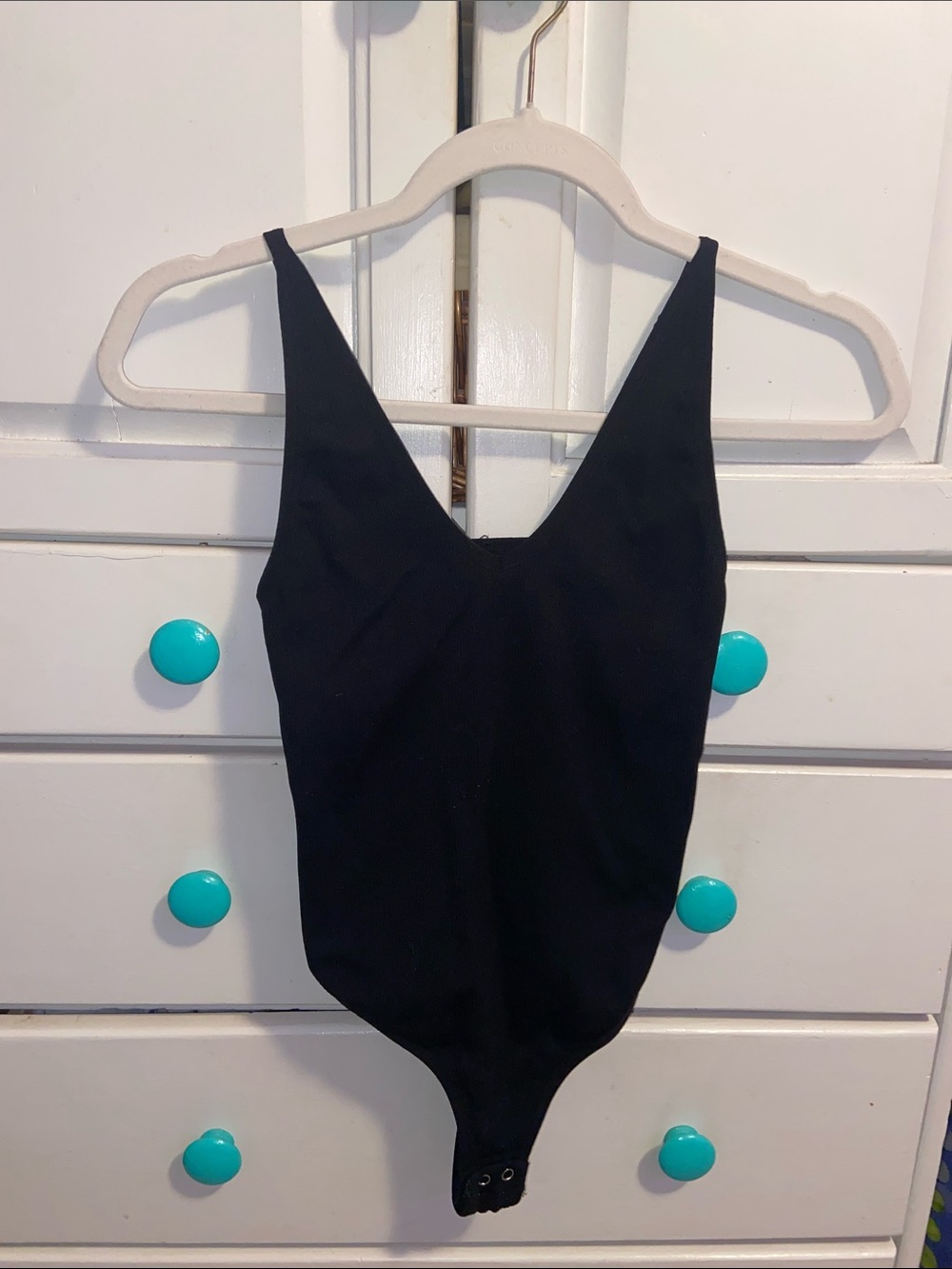 Garage Black V-Neck Body Bodysuit - Petite Small